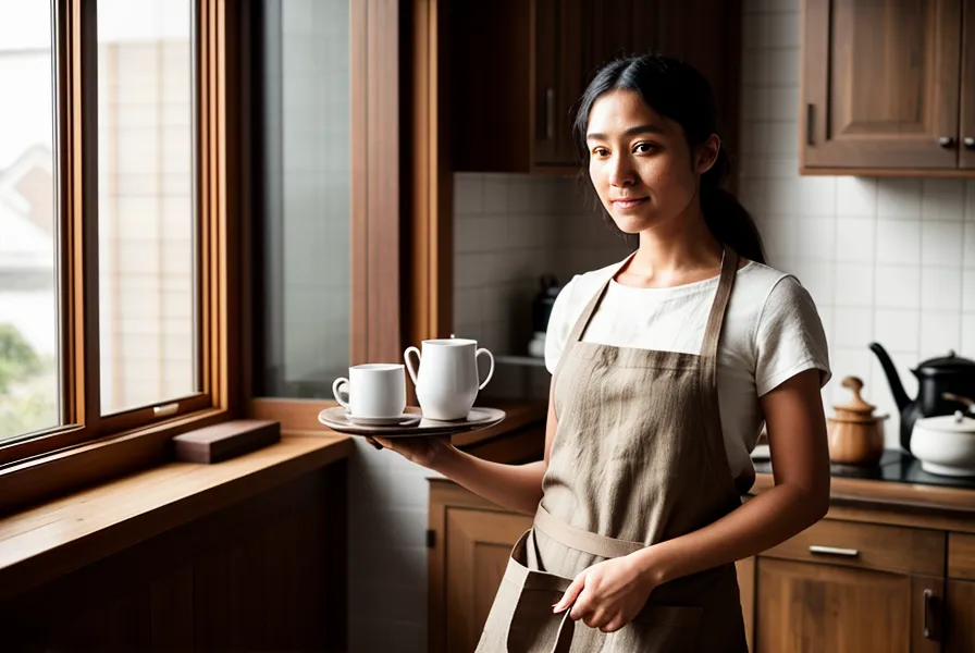 Femme prenant une pause goûter avec du chocolat noir et une boisson chaude