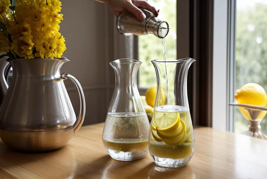 Préparation d'une eau fraîche dans la cuisine, geste simple du programme perte de poids 15 jours