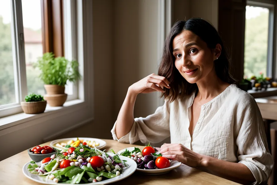 Assiette de légumes frais et verre d'eau, base d'un régime pour une occasion spéciale sans privation extrême