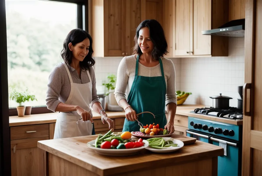 Quel régime choisir pour perdre du poids sans frustration en cuisinant : maman active préparant un repas maison équilibré