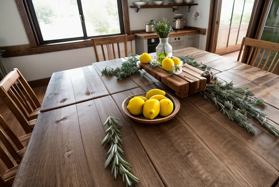Herbes fraîches et eau citronnée sur une table en bois pour une alimentation saine.
