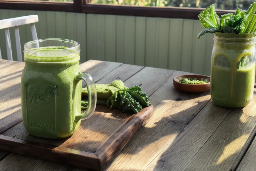 Smoothie sain sur une terrasse ensoleillée pour une pause minceur